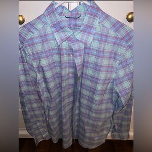 Vineyard Vines Men's Plaid Shirt in Blue and Pink